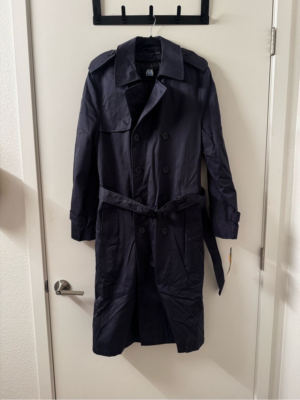 NWT Mens William Wallace Trench Coat With Removable Thinsulate Liner Navy (34R)